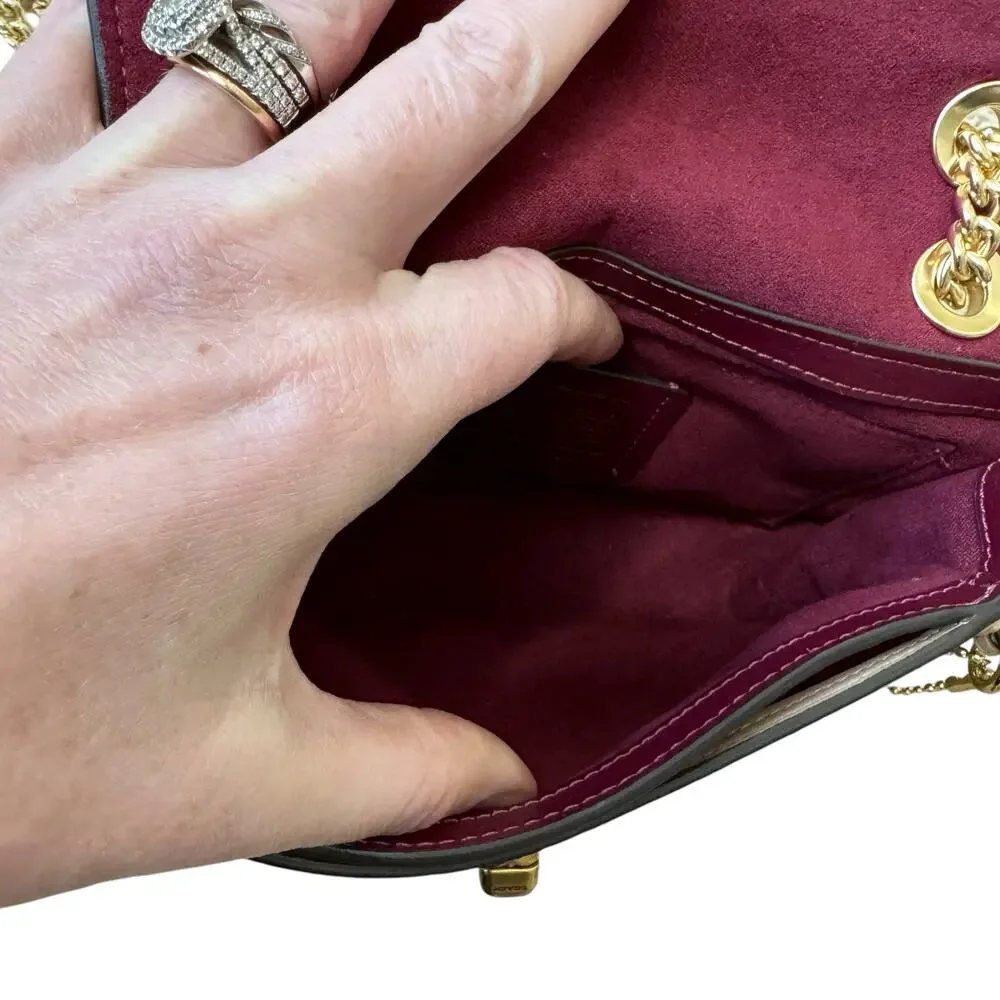 COACH Mini Cassidy Crossbody Shoulder Satchel Snake Embossed Leather Signature